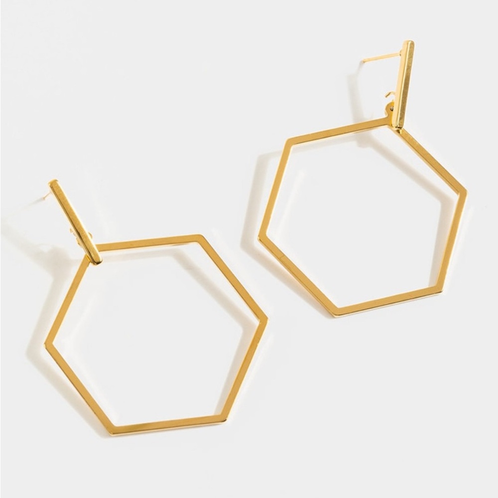 NWT Francesca’s Zoey Hexagon Drop Earrings